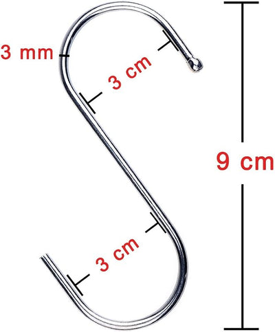 60 Ganchos S 3.5" para Plantas Exteriores Cocina Baño