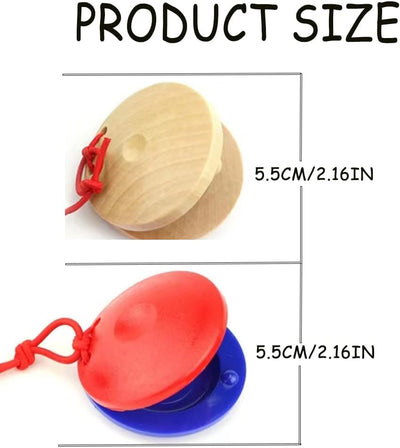 24 Castañuelas de madera para aula educativo