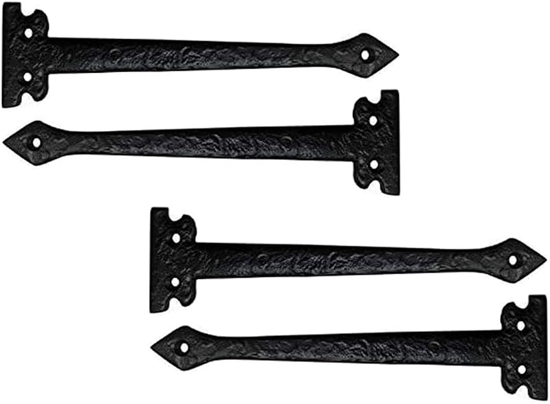 Correa hierro fundido 7" bisagra falsa set 4 negro