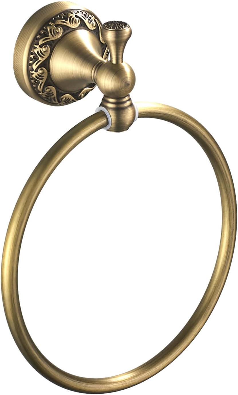 Toallero redondo bronce cepillado soporte baño cocina