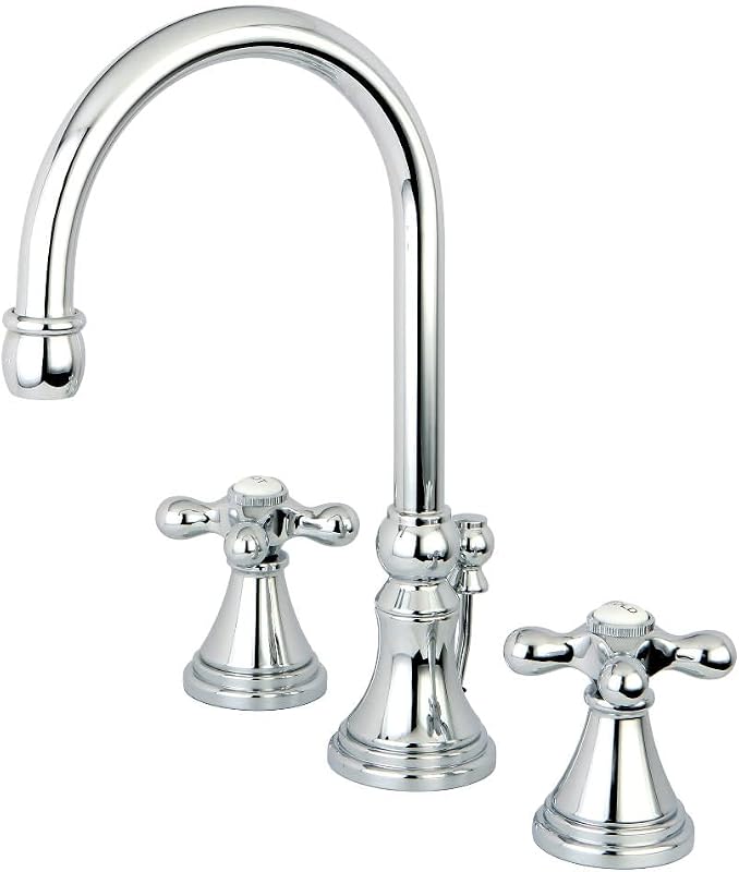 Grifo lavabo latón cromo pulido mango cruzado