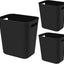 Cubo basura plástico 3.5gal negro set 3 para baño cocina