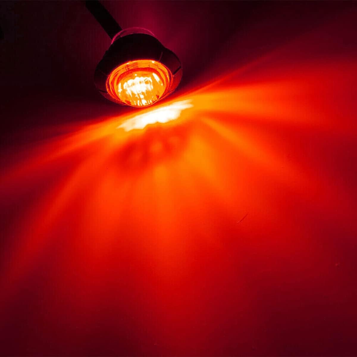 10 Pzas Luces Redondas Rojas Impermeables para Gálibo Camión