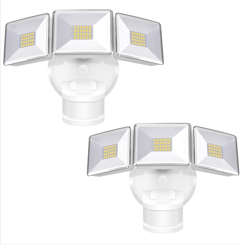 2 Luces Exteriores Sensor Movimiento 4500lm IP65
