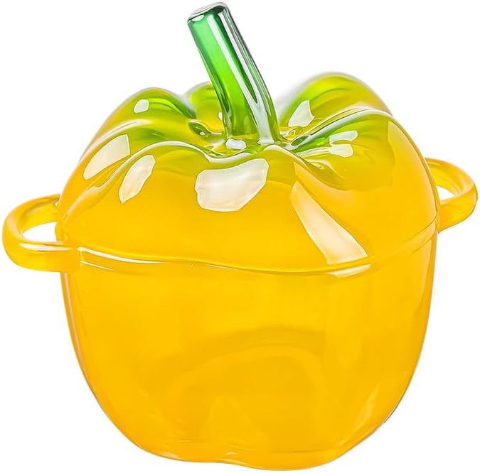 Plato de caramelo en forma de manzana cristal amarillo