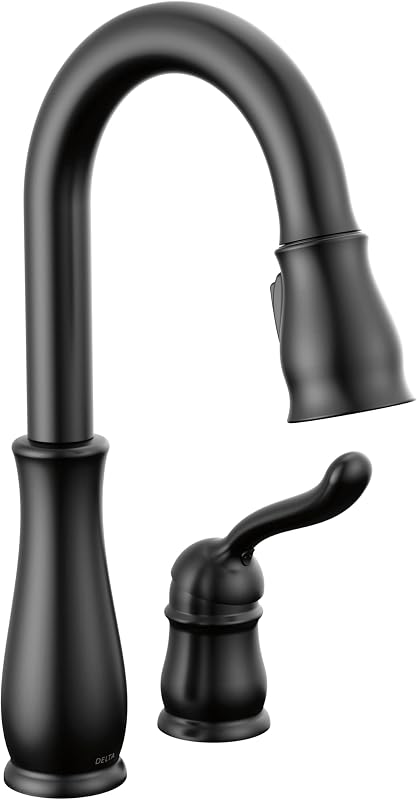 Grifo fregadero un solo agujero rociador extraible negro