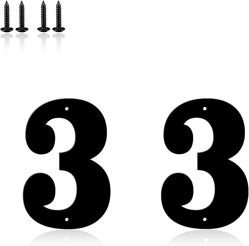 Números metal 4pulg letras dirección letrero exterior