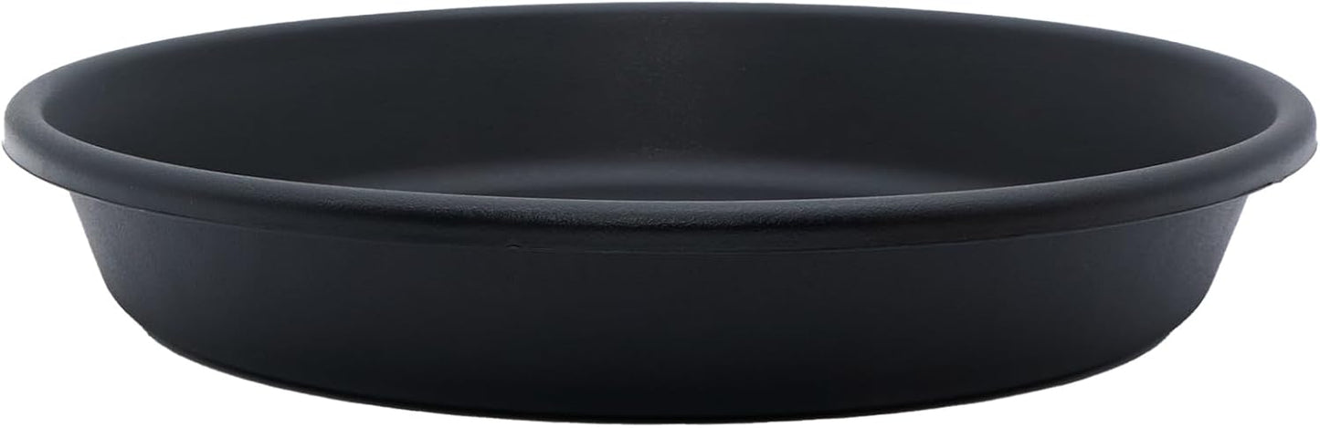 Platillos plástico para macetas redondas 10pulg negro