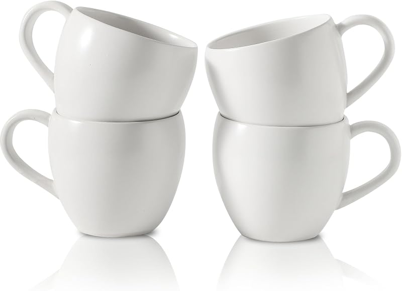 Set 4 Tazas Cerámica 473ml para Café Té Capuchino