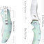 Cuchillo plegable EDC hoja D2 mango G10 bloqueo rodamiento jade