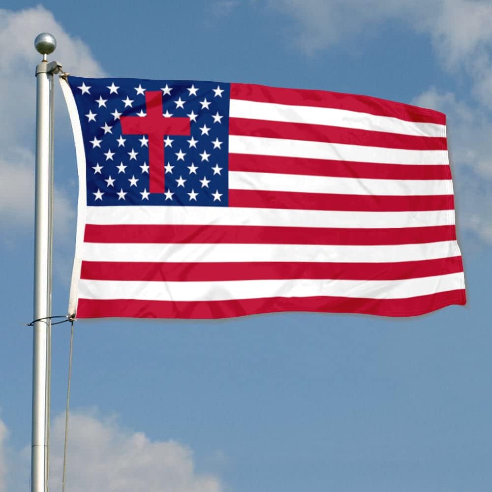 Bandera cristiana 3x5ft poliéster doble costura ojales latón