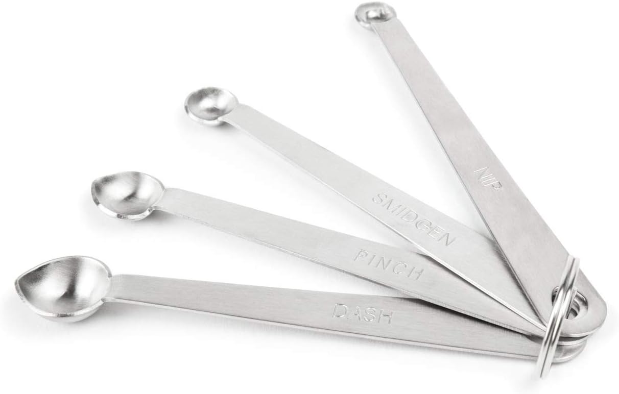 Set 4 Cucharas Pellizco 0.25x0.5x4.75pulg Metálico
