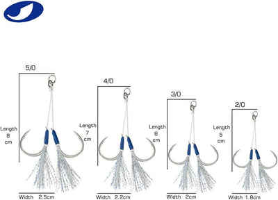 Ganchos asistencia Butterfly Glow Jigging 2/0 a 6/0