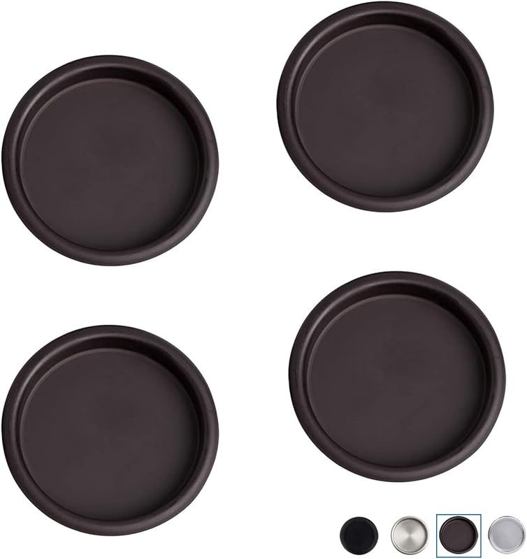 4 Tiradores dedo puerta armario 2-1/8pulg bronce aceitado redondo