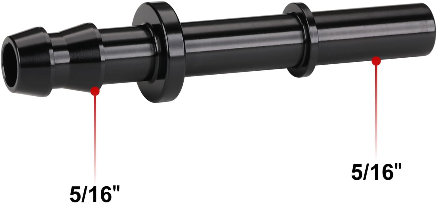 Adaptador manguera púas 5/16 SAE aluminio negro