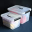 3 Pzas Caja Almacenamiento Plástico 12-6-3.5qt Con Pestillo