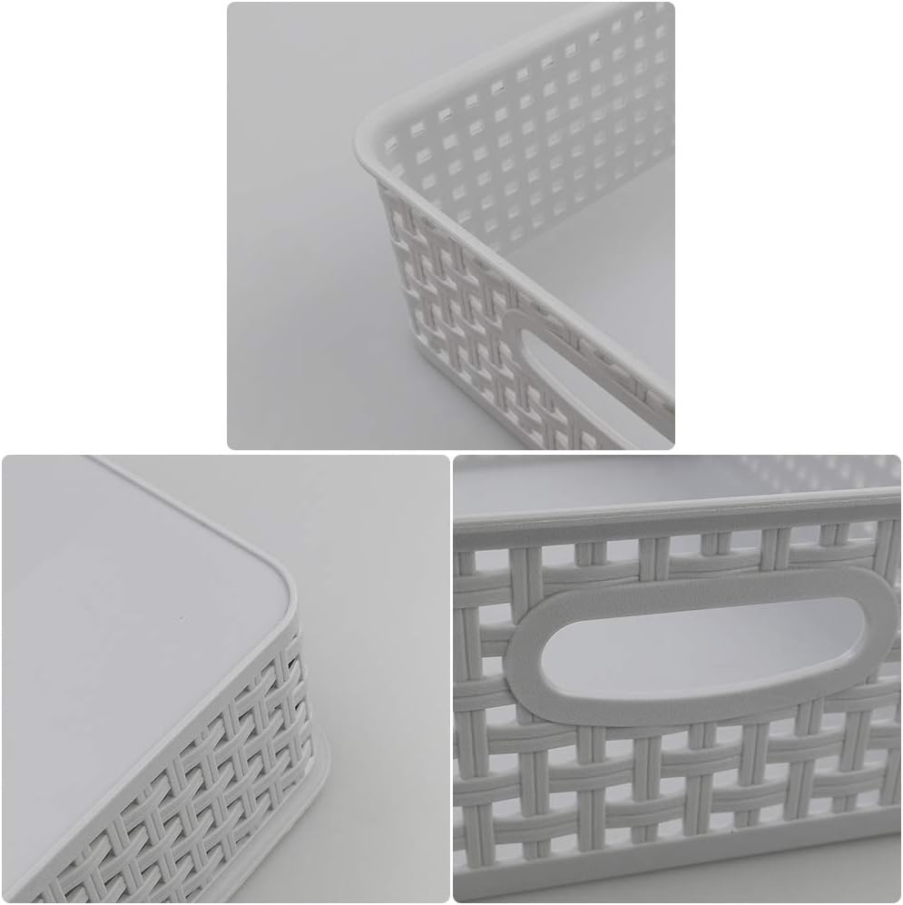 4 Pzas Cestas Almacenamiento Papel A4 Plástico Gris