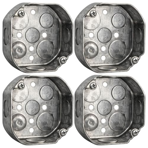 Paquete 4 cajas conexiones eléctricas acero inox octágono 4pulg