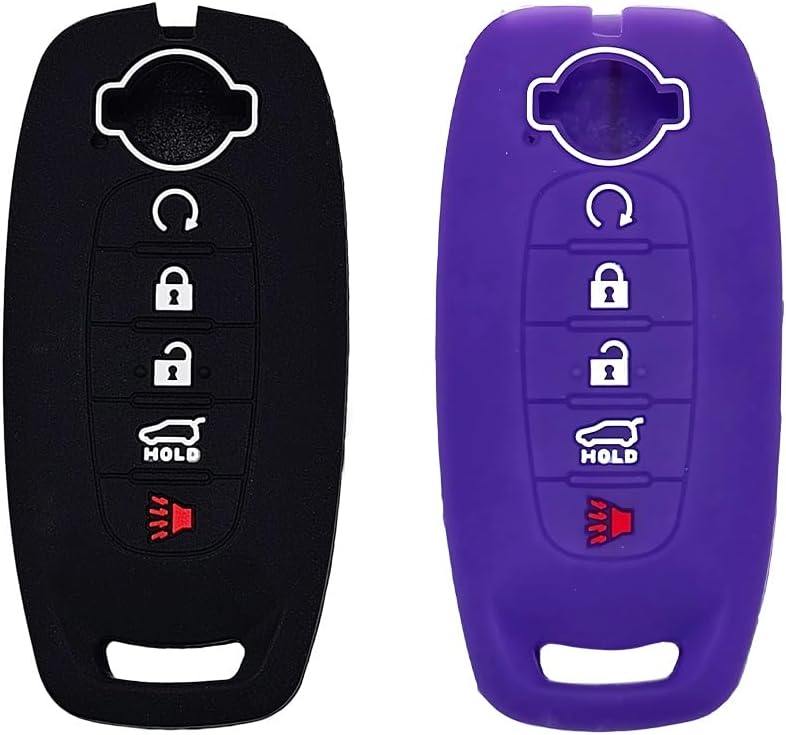 Funda silicona llavero Nissan con 5 botones negro y morado