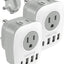 Adaptador enchufe tipo M 6 en 1 con 2 USB C y 4 USB