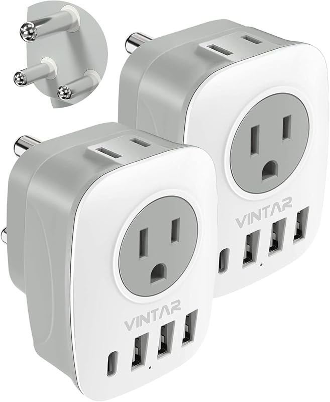Adaptador enchufe tipo M 6 en 1 con 2 USB C y 4 USB