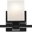 Lámpara tocador baño 5 luces cristal opalo satinado negro