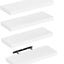 Set 4 estantes flotantes madera blanca 16"
