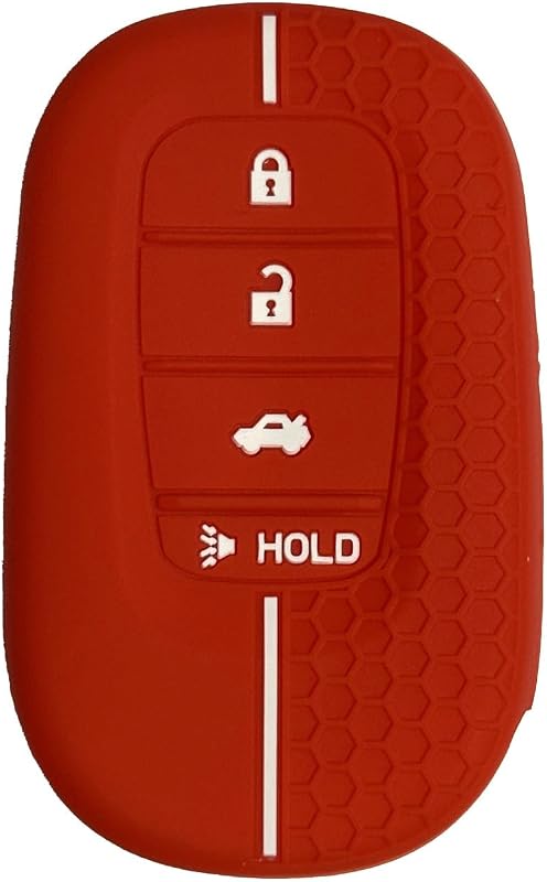 Funda llave coche 4 botones silicona para CRV Civic HRV Rojo