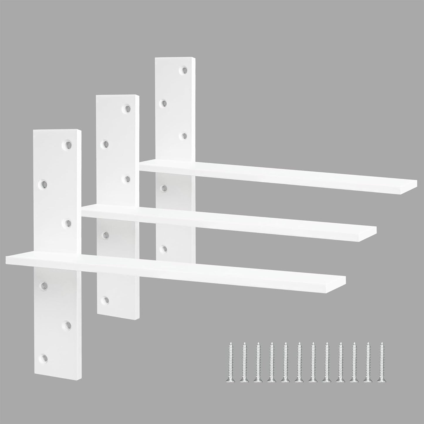 Soporte estante flotante 3/8pulg color blanco pack 3