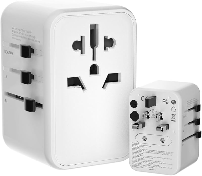 Adaptador viaje universal 70W con 2 USB-C y 2 USB-A