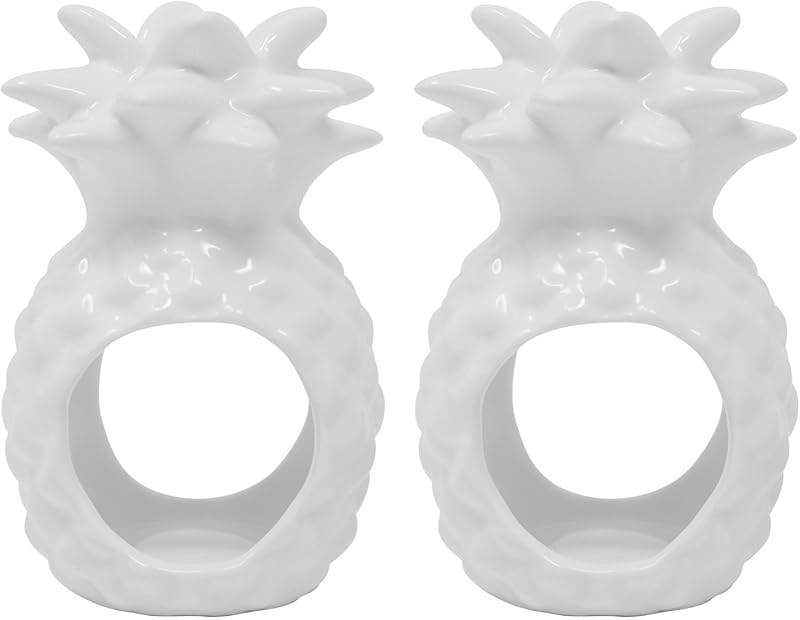 Set 2 Anillos Servilleta Cerámica Piña