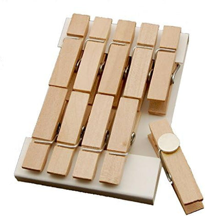 50 Pinzas madera imán para nevera