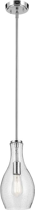 Colgante cristal transparente cromado 13.75pulg
