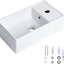 Lavabo pared rectangular flotante cerámica 15.6x8.6pulg