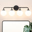 Lámpara tocador 4 luces pantalla cristal blanco apliques