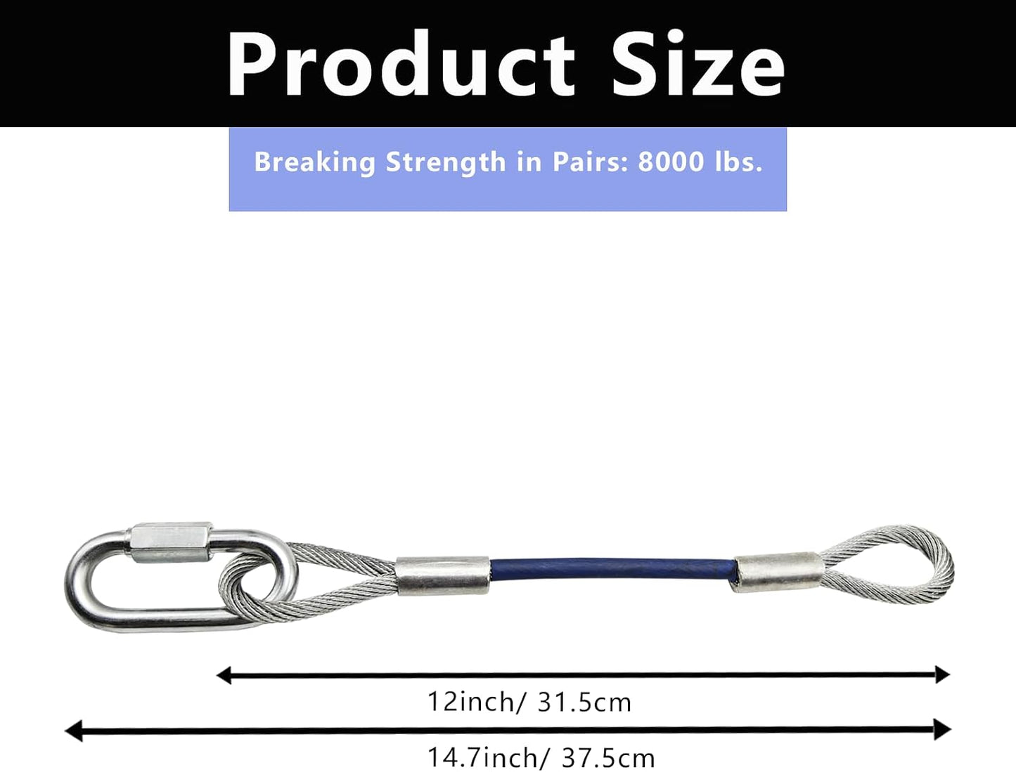 Cables remolque seguridad 12" con cierres 8000lb