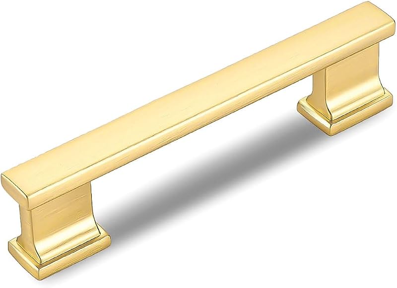 10 Manijas Gabinete Oro Cepillado 4-3/4"