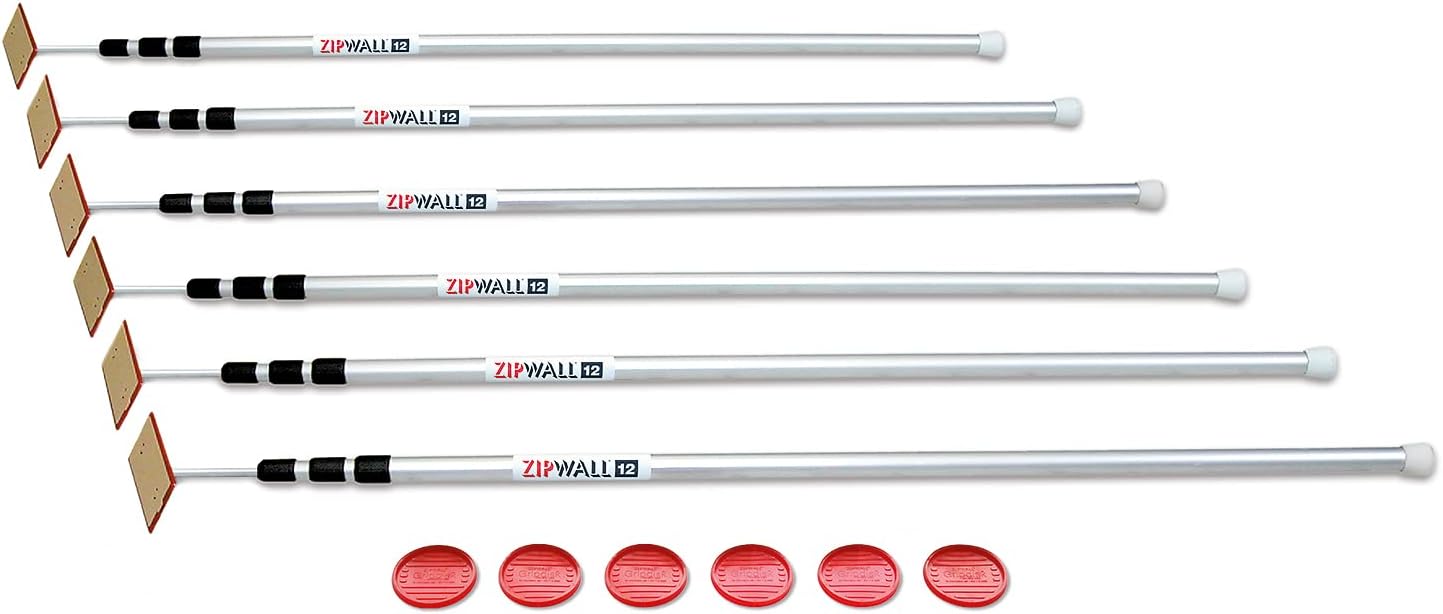 Postes barrera polvo resorte 12ft pack 6 color plateado