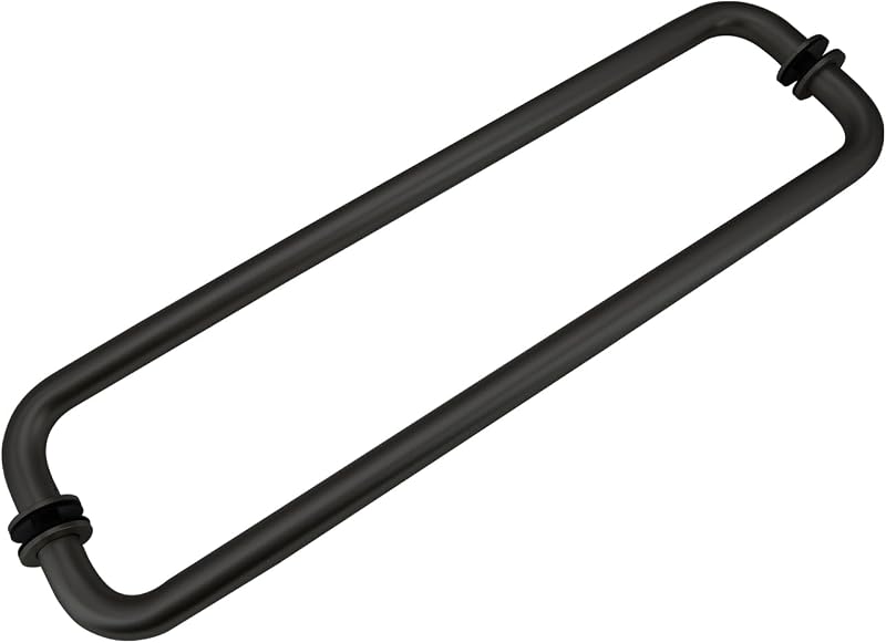 Puerta ducha redonda acero inox 18" acabado negro mate