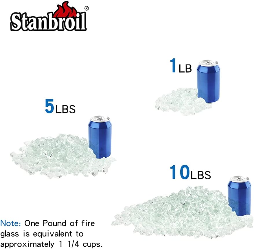 Vidrio de fuego 10lb para chimenea y paisajismo