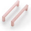 30 Manijas Cuadradas Acero Inox 5" Rosadas Cajones