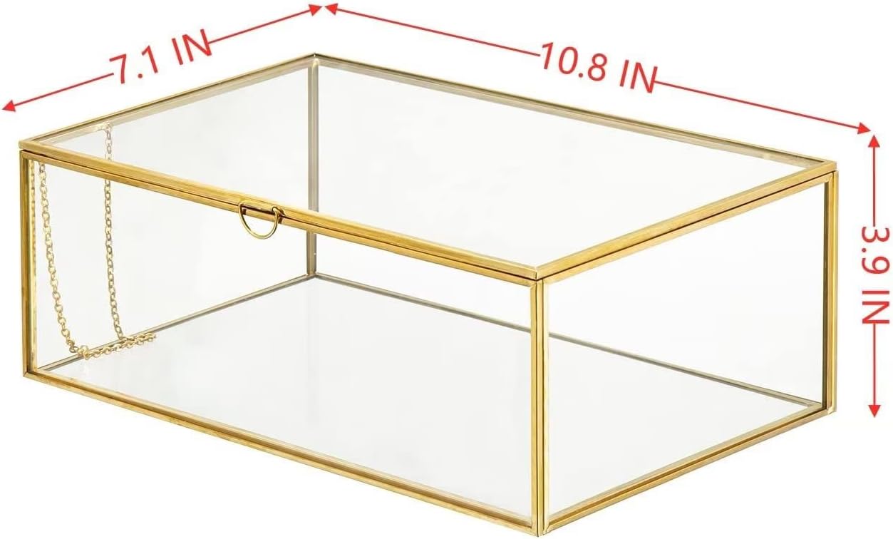 Caja de recuerdo dorada con bisagras 10.8"
