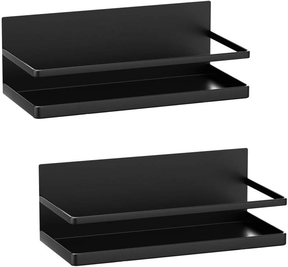 Estante magnético para especias y aceites cocina negro