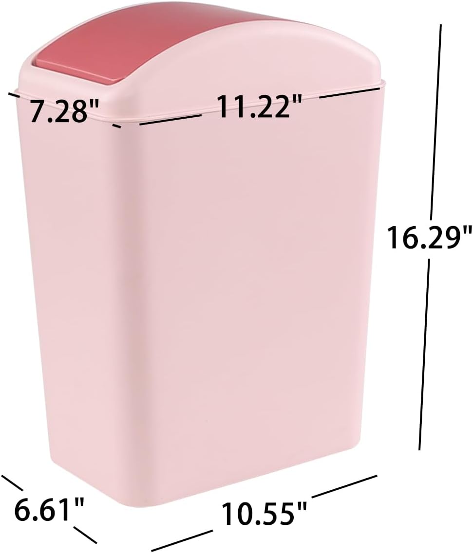 Bote basura plástico 4gal tapa giratoria baño dormitorio