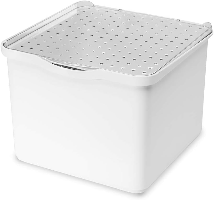 Papelera Apilable con Tapa de Plástico para Oficina y Hogar