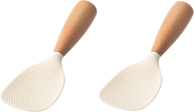 2 Cucharas Silicona Arroz Pala Servidor Calor Resistente Blanco