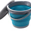 Cubo agua plegable con tapa bloqueo portátil RV camping azul