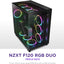 Ventilador RGB doble cara 4.724" set 3 negro con controlador