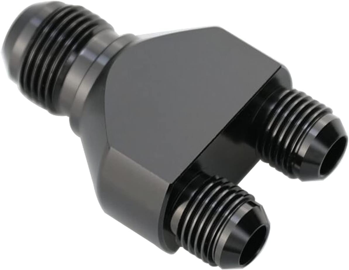 Adaptador Y aluminio -12 AN macho a 2 x -10 AN negro