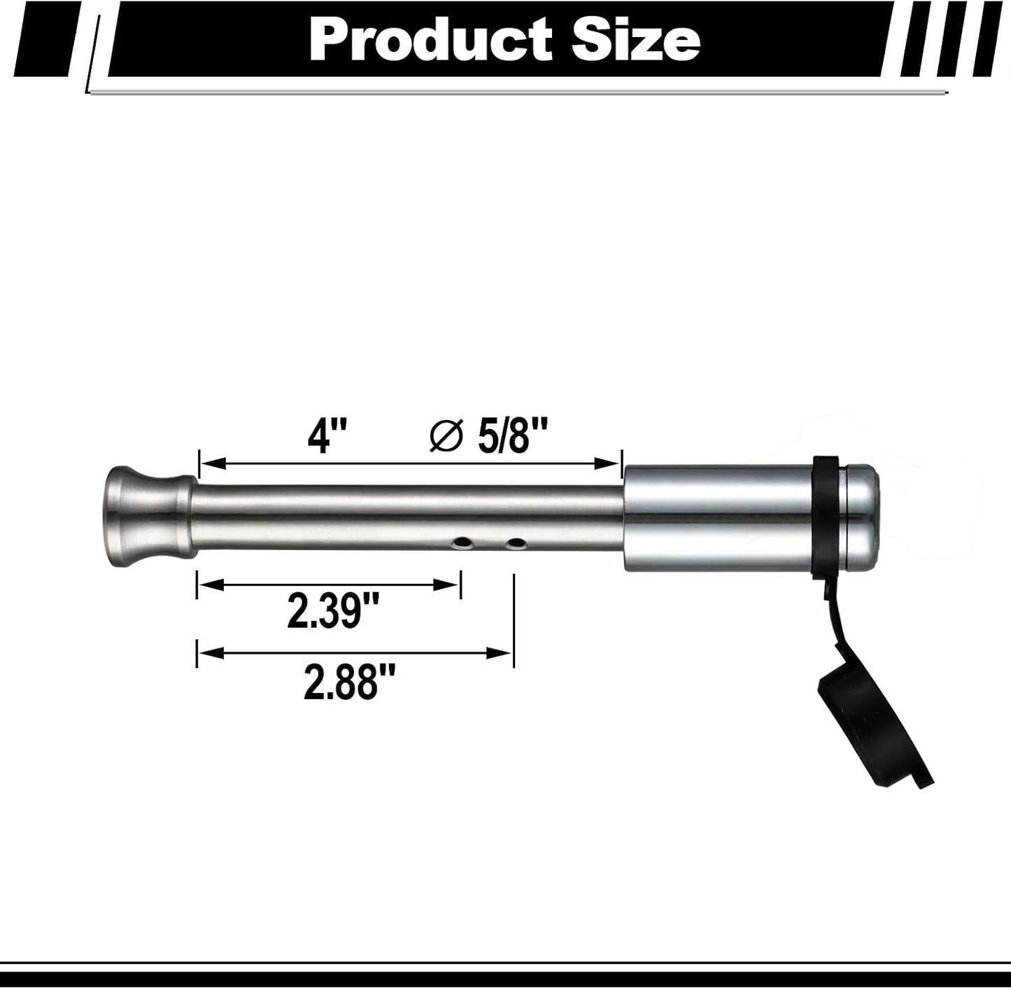 Cerradura remolque acero inox 5/8" con juntas goma set 1